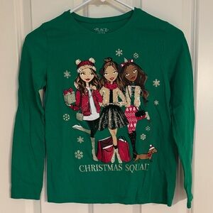 The Children's Place Festive Green Christmas Squad Tee